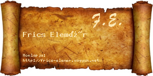 Frics Elemér névjegykártya