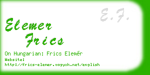 elemer frics business card