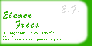 elemer frics business card